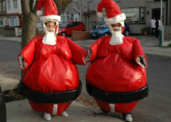 Vestiti di sumo di Santa di Natale, vestito di sumo di esplosione per i bambini/il gioco natale degli adulti