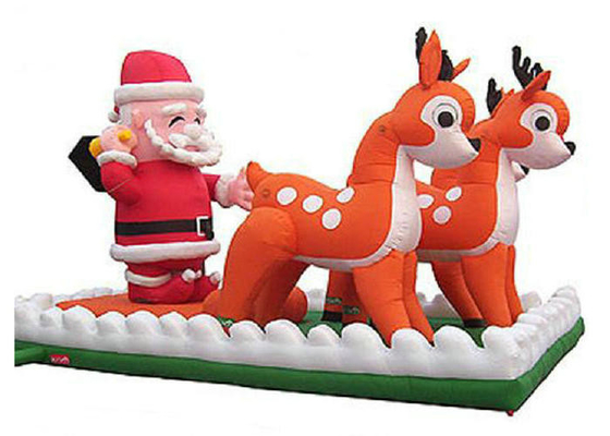 Decorazioni gonfiabili di festa del Babbo Natale con la doppia linea delle renne cucita
