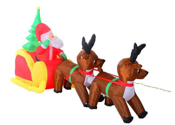 Decorazioni gonfiabili di festa del Babbo Natale con la doppia linea delle renne cucita