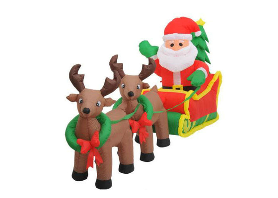 Decorazioni gonfiabili di festa del Babbo Natale con la doppia linea delle renne cucita